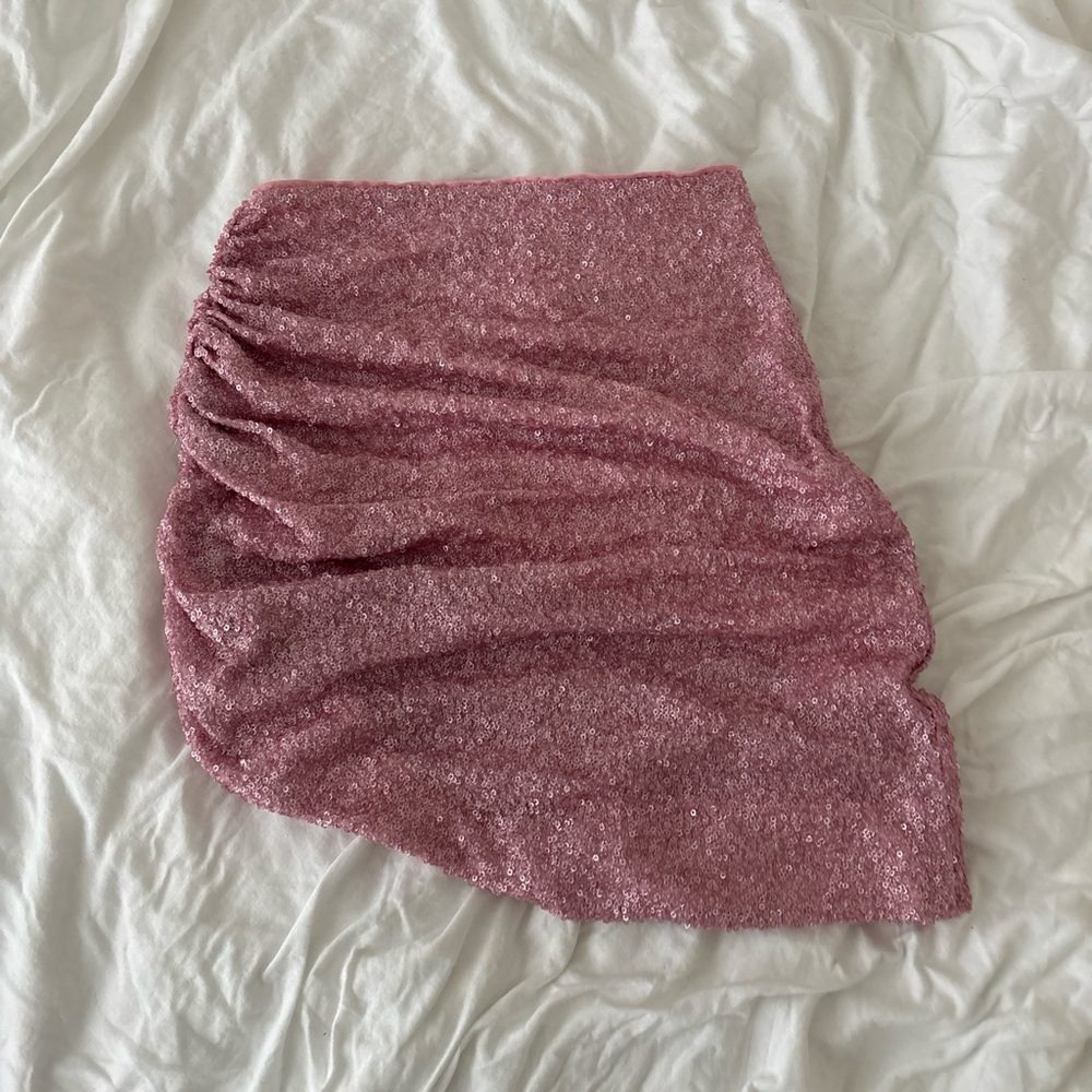 Susana Monaco Asymmetrical Sparkling Pink Skirt